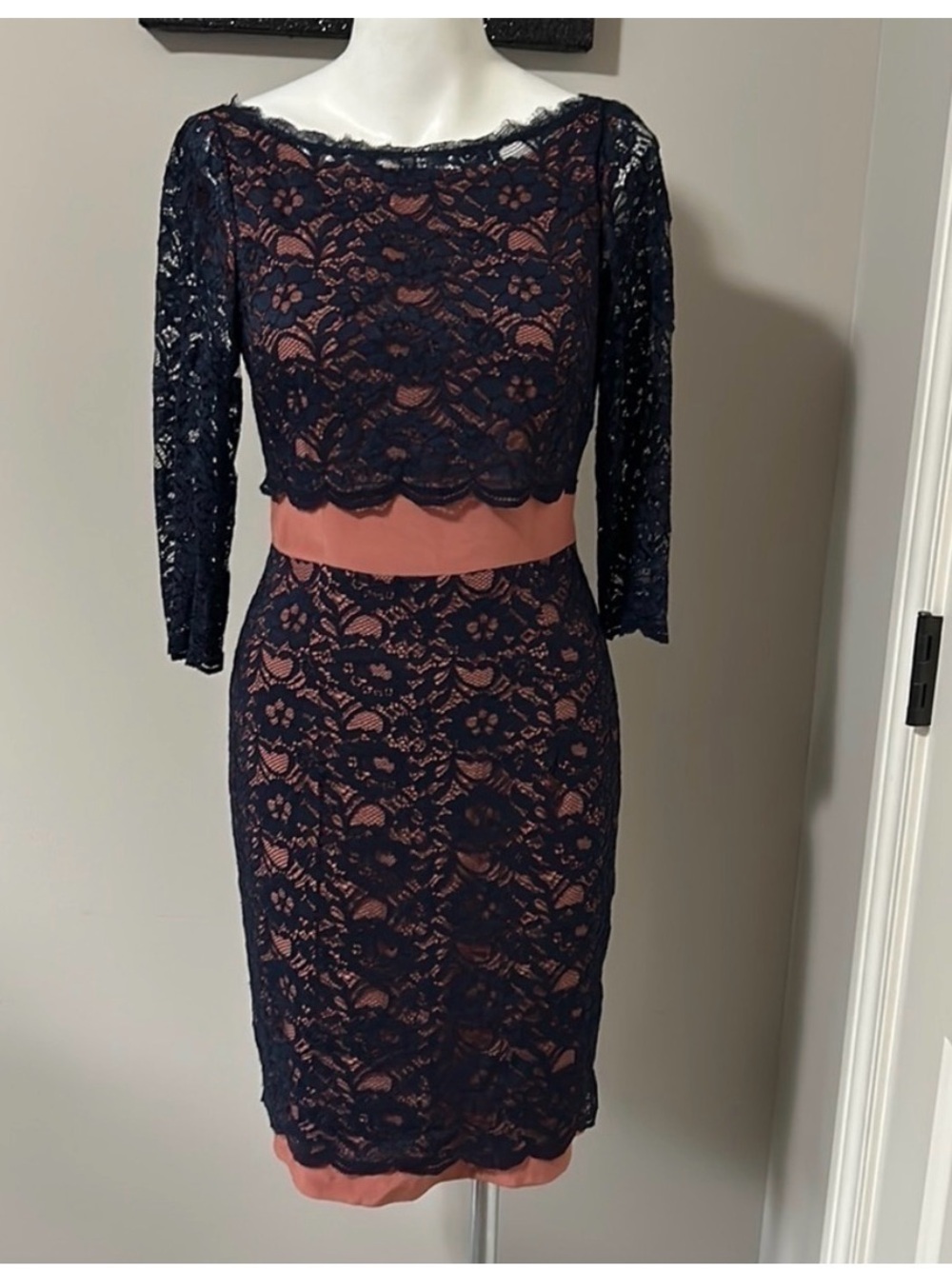 Like New Boden Navy and Copper Lace Dress
